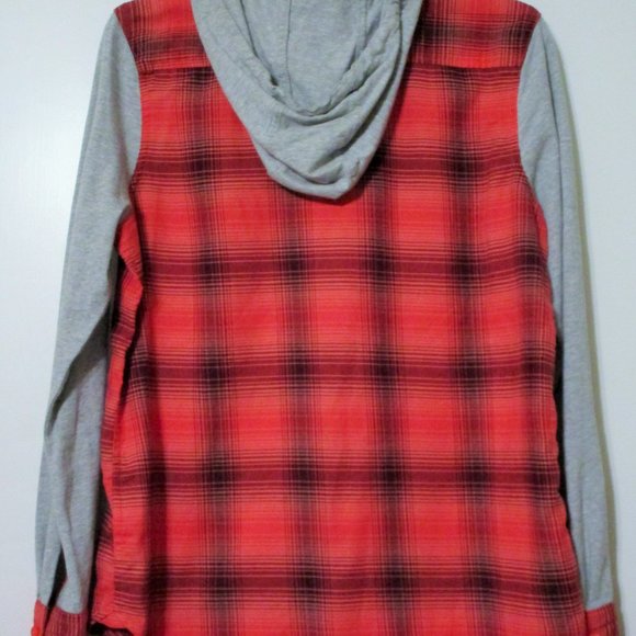 North Face Womens Coral Flannel Buttoned Shirt Hoodie Top Small - Picture 4 of 5